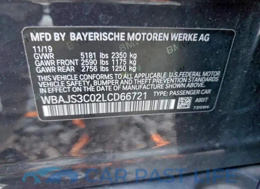 WBAJS3C02LCD66721# 12