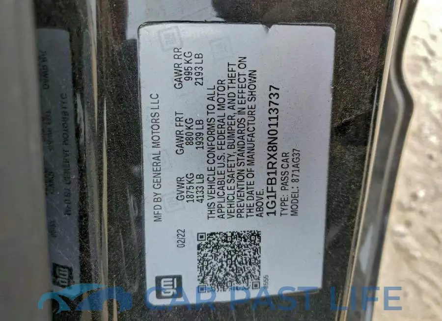 1G1FB1RX8N0113737# 12