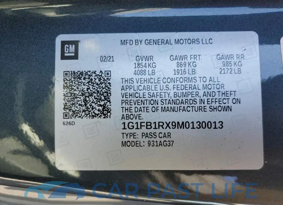 1G1FB1RX9M0130013# 12