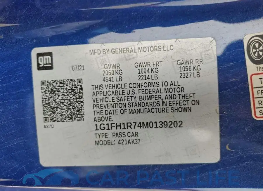 1G1FH1R74M0139202# 13