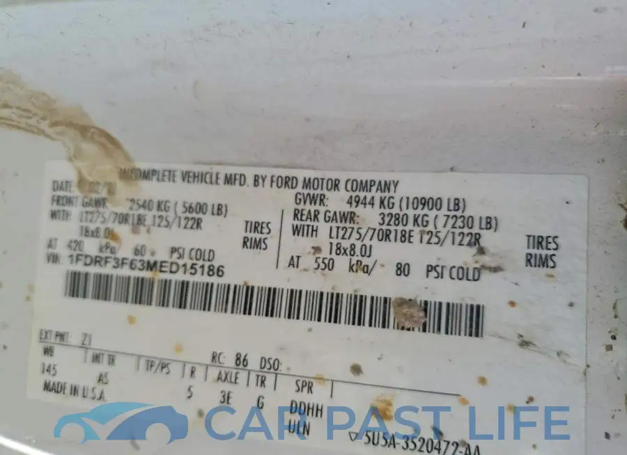 1FDRF3F63MED15186# 12