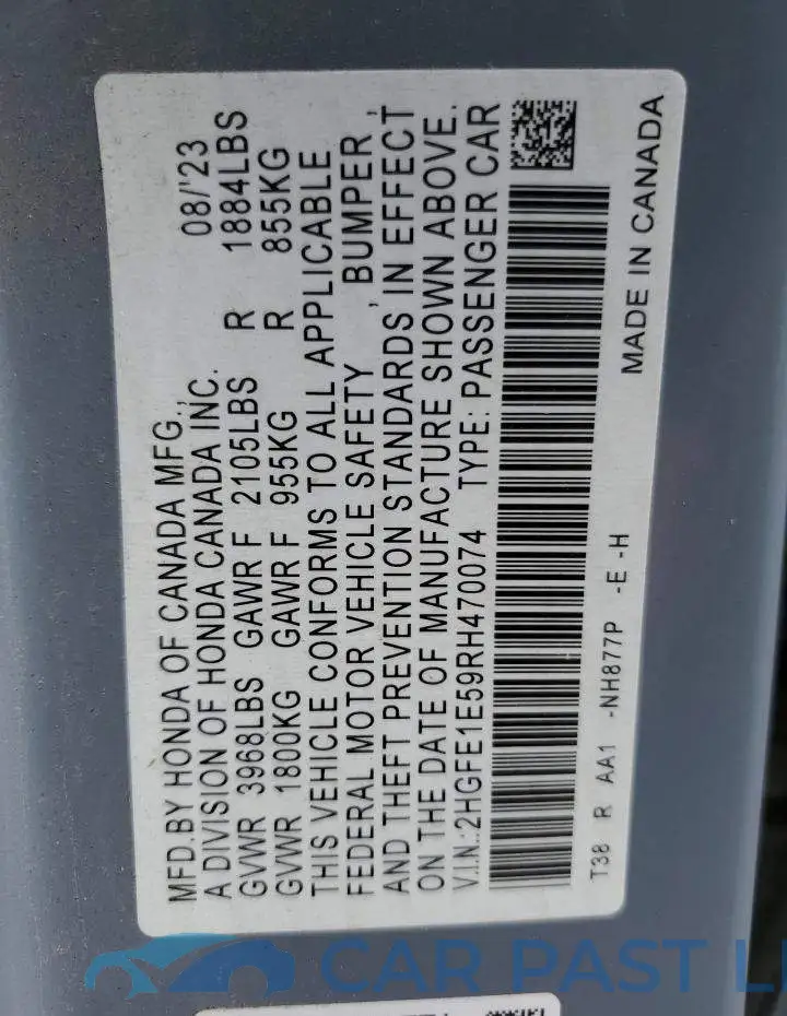 2HGFE1E59RH470074# 13