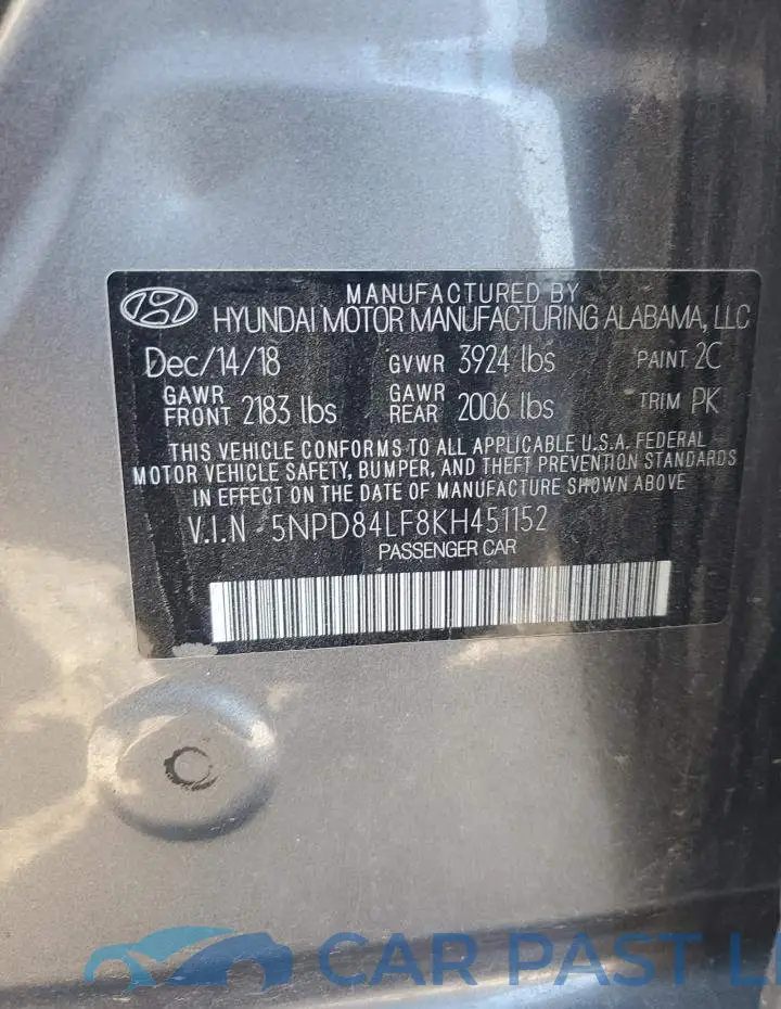 5NPD84LF8KH451152# 13