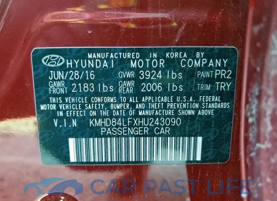 KMHD84LFXHU243090# 12