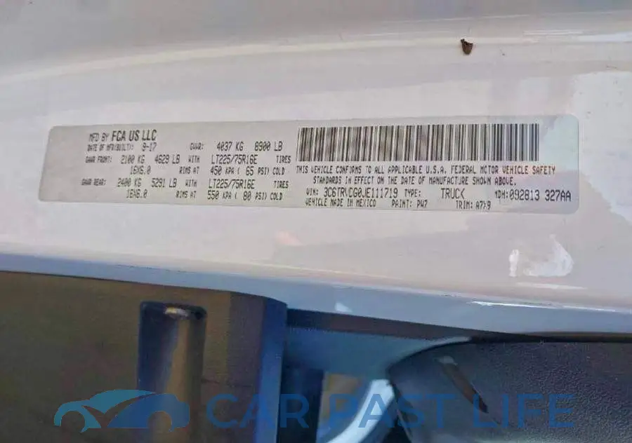 3C6TRVDG0JE111719# 10