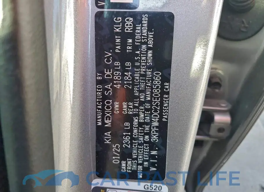 3KPFW4DC2SE085860# 12