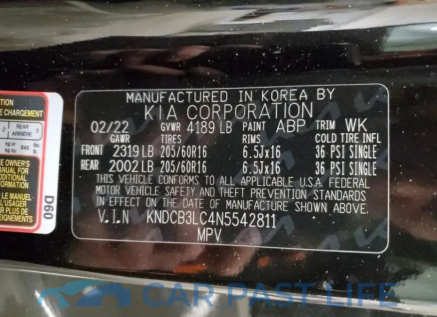 KNDCB3LC4N5542811# 13