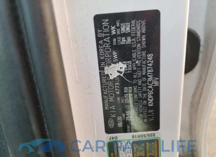 KNDP6CAC3M7874248# 12