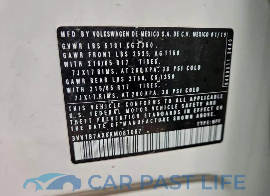 3VV1B7AX8KM087067# 14