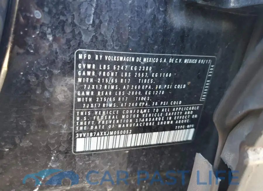 3VV1B7AXXJM050052# 13