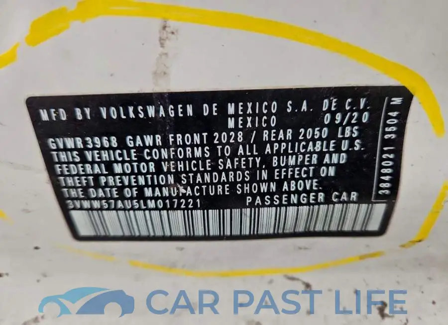 3VWW57AU5LM017221# 13