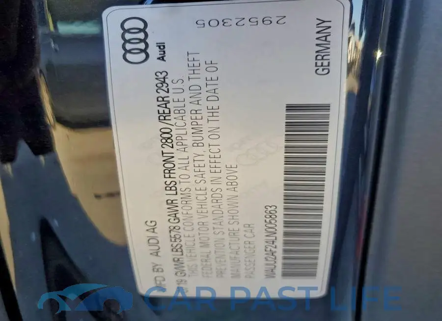 WAUU2AF24LN005863# 12