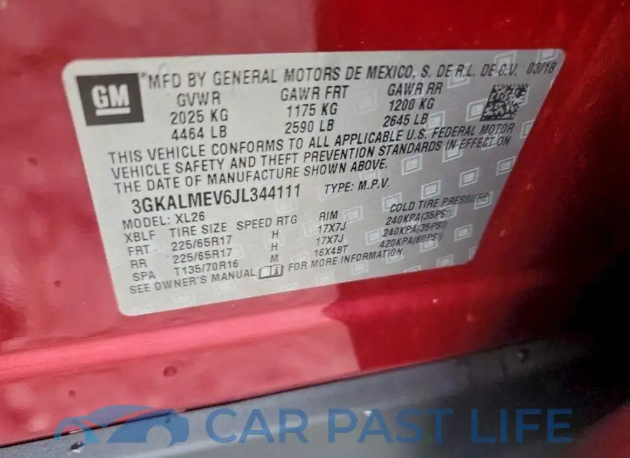 3GKALMEV6JL344111# 13