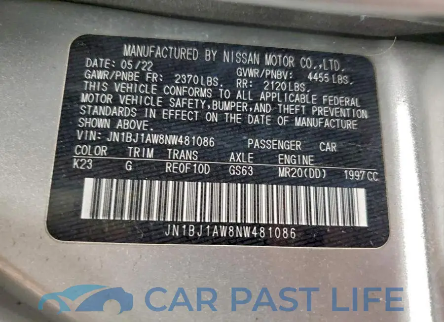 JN1BJ1AW8NW481086# 12