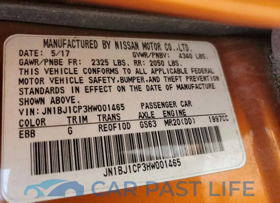 JN1BJ1CP3HW001465# 12