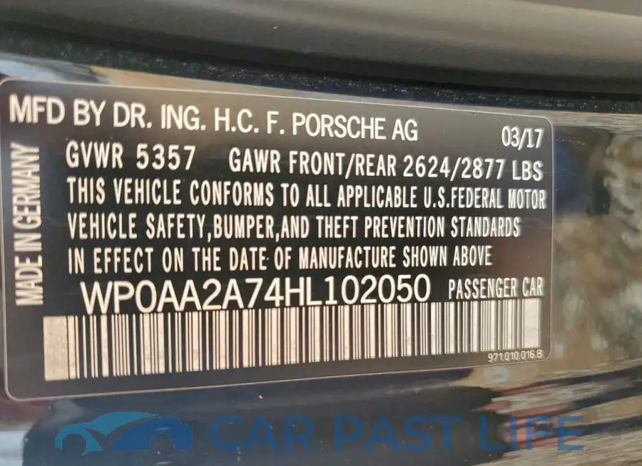 WP0AA2A74HL102050# 13