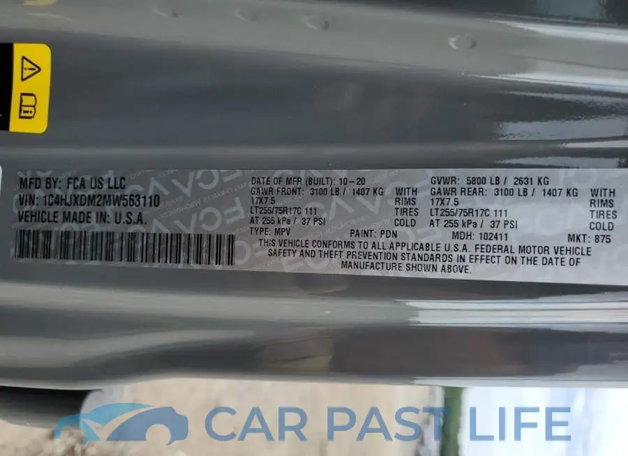 1C4HJXDM2MW563110# 12