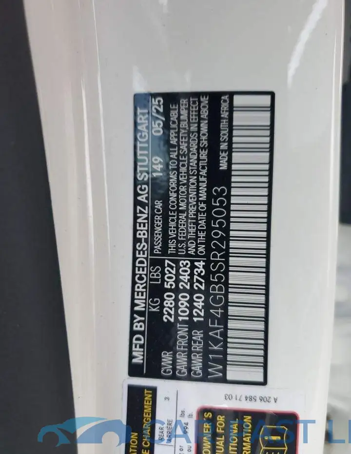 W1KAF4GB5SR295053# 12