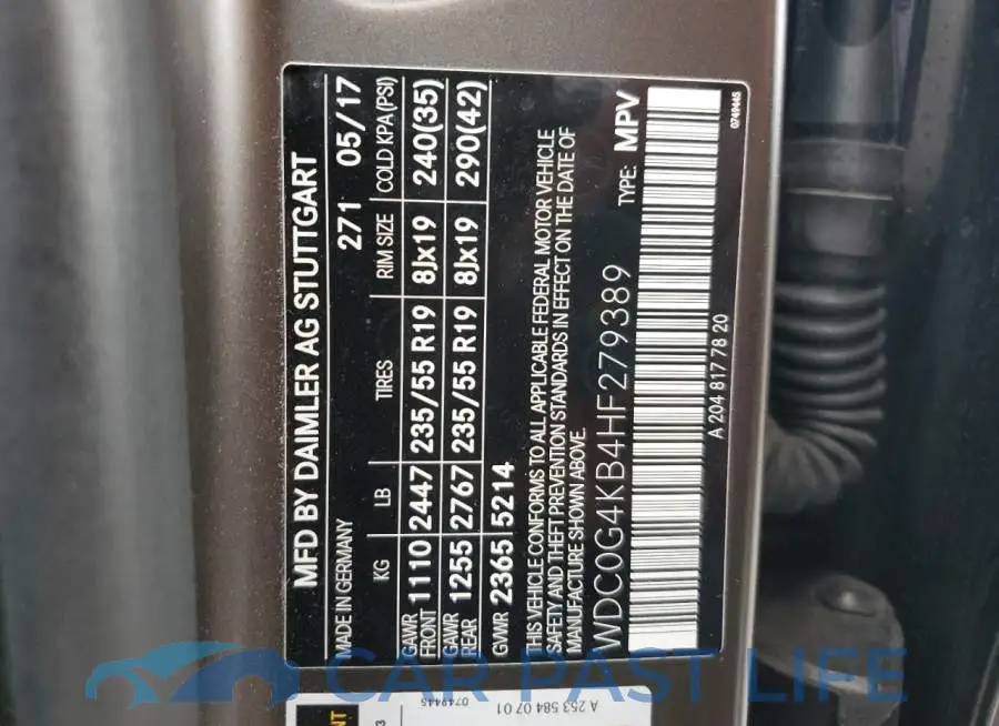WDC0G4KB4HF279389# 13