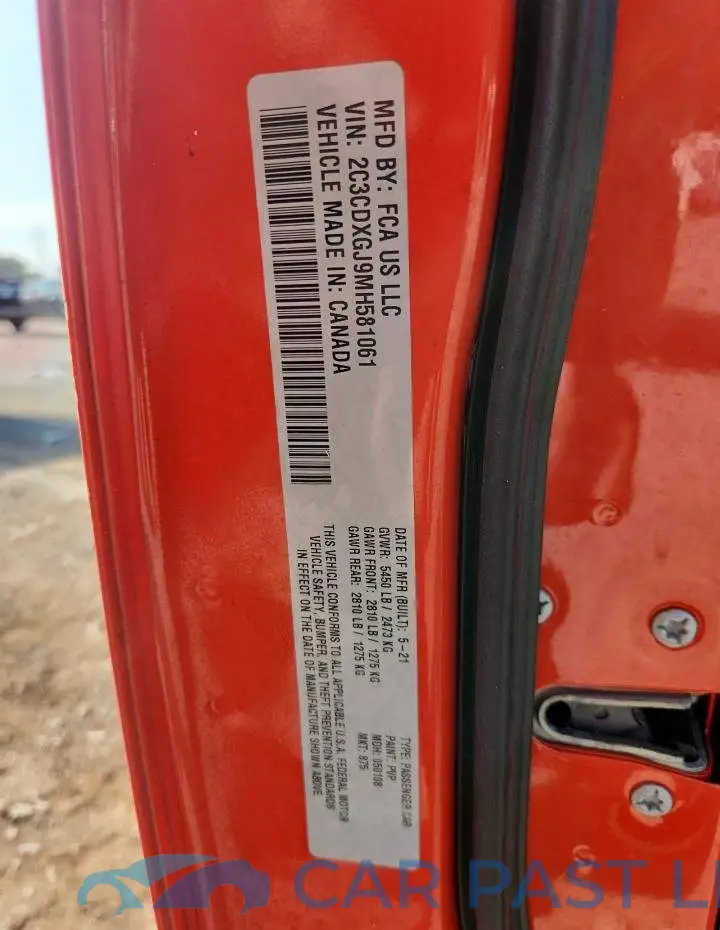 2C3CDXGJ9MH581061# 12