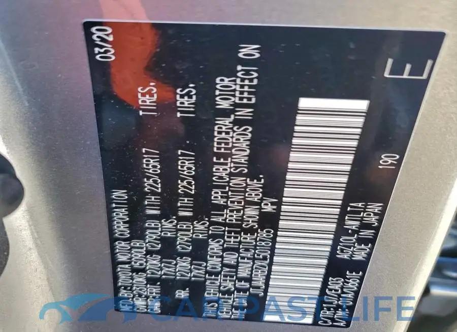 JTJAARBZXL5018785# 13