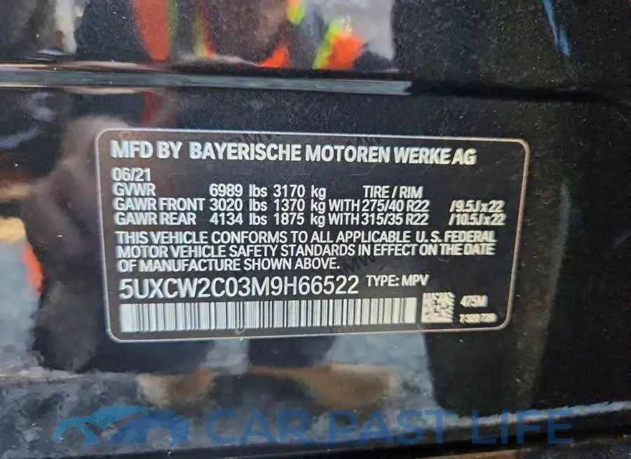 5UXCW2C03M9H66522# 14
