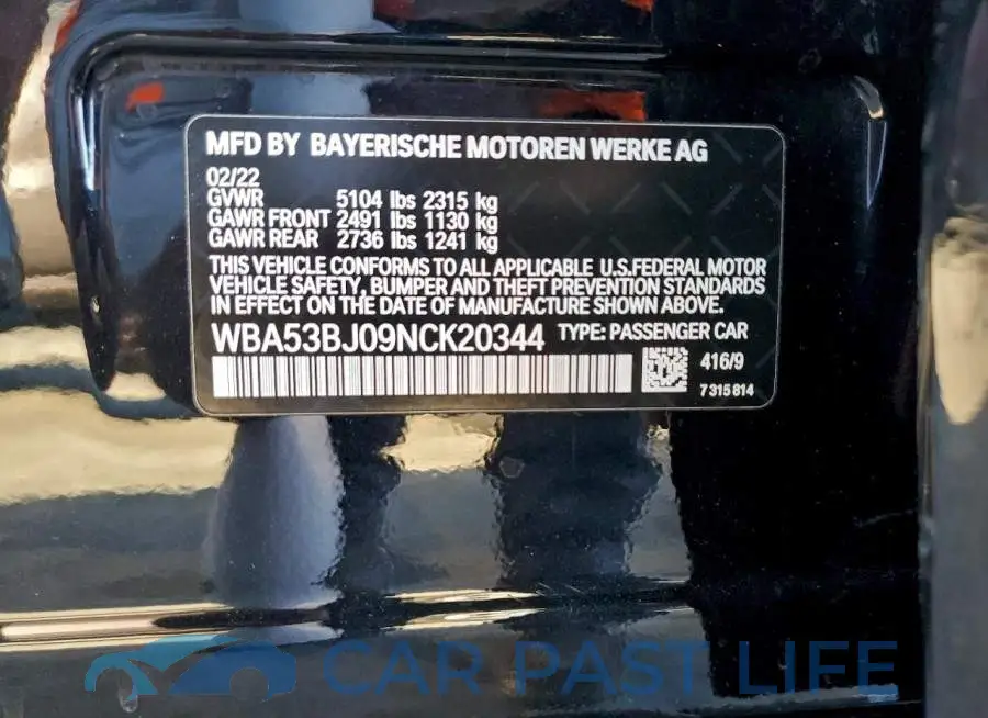 WBA53BJ09NCK20344# 12