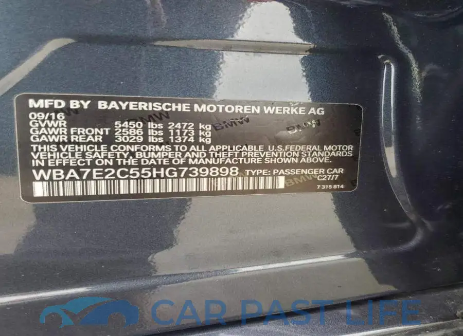 WBA7E2C55HG739898# 12