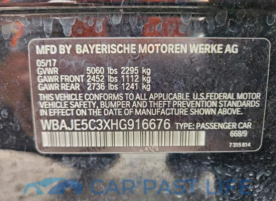 WBAJE5C3XHG916676# 12