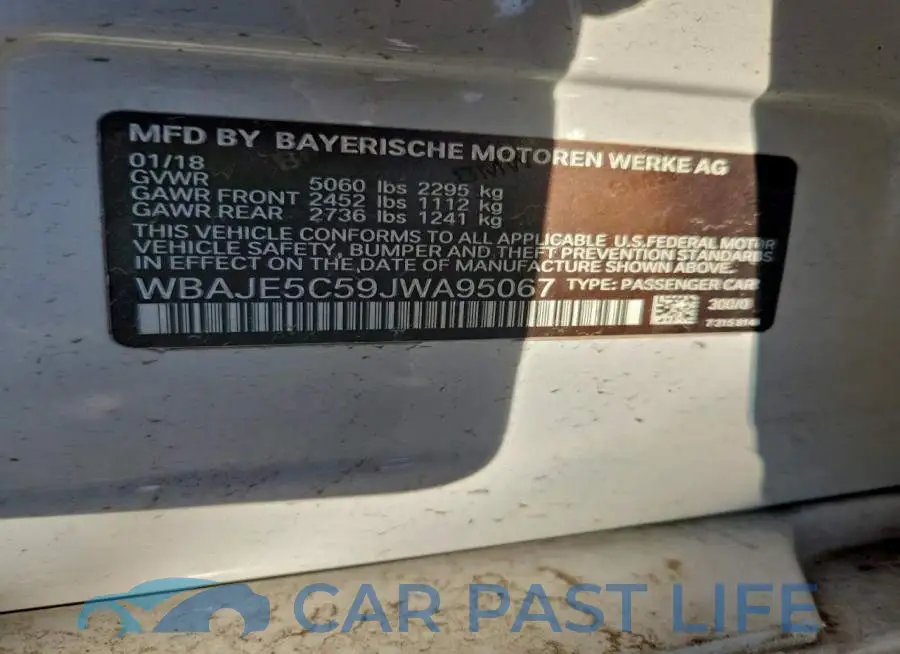 WBAJE5C59JWA95067# 13