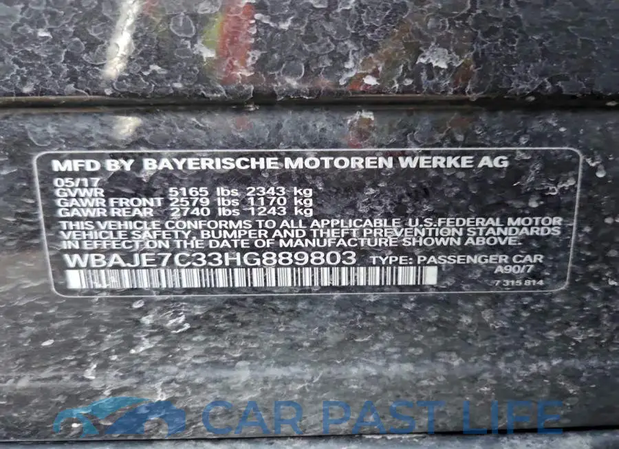 WBAJE7C33HG889803# 12