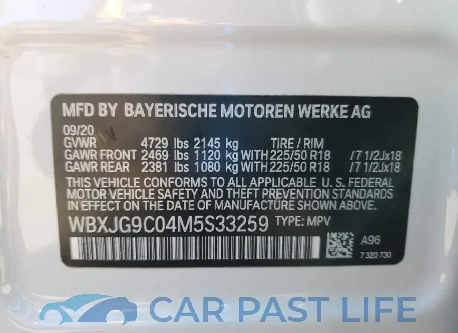 WBXJG9C04M5S33259# 13