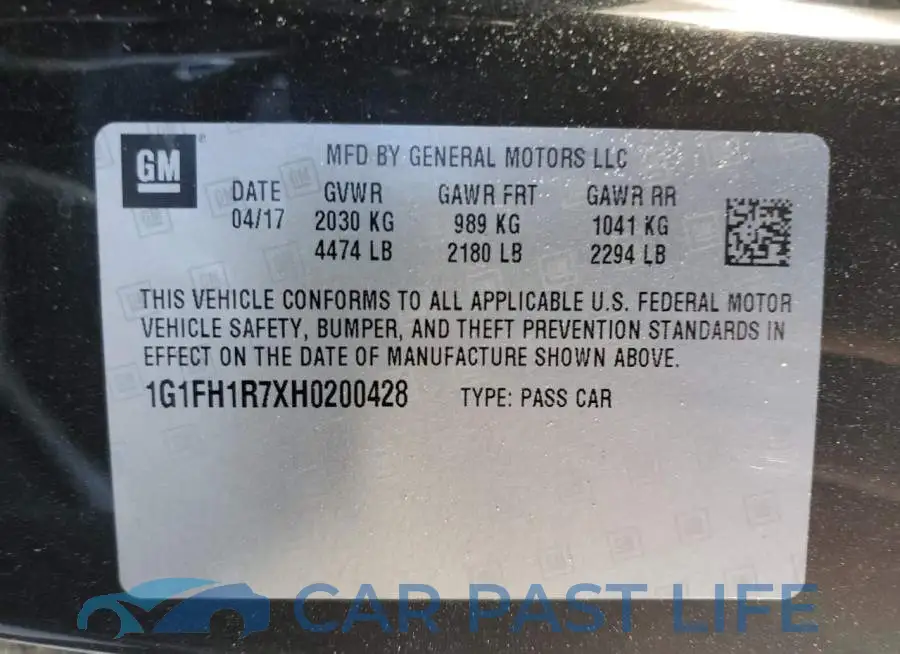 1G1FH1R7XH0200428# 13