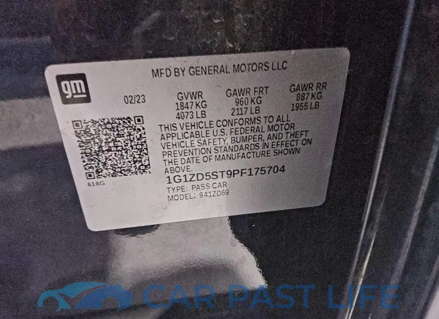 1G1ZD5ST9PF175704# 12