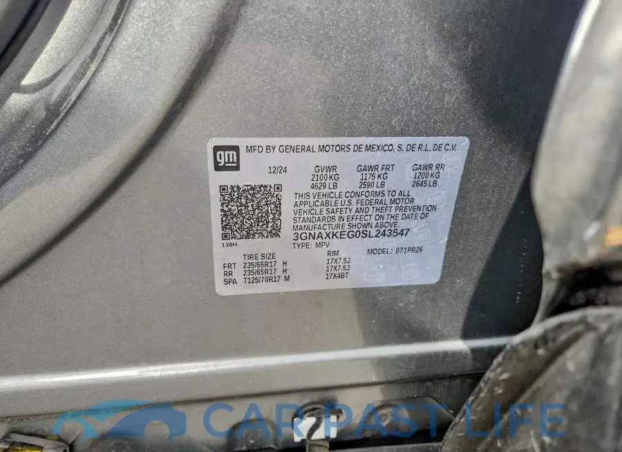 3GNAXKEG0SL243547# 13