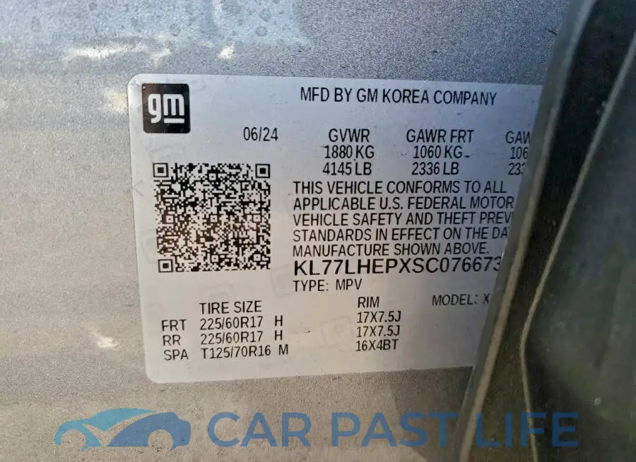 KL77LHEPXSC076673# 13