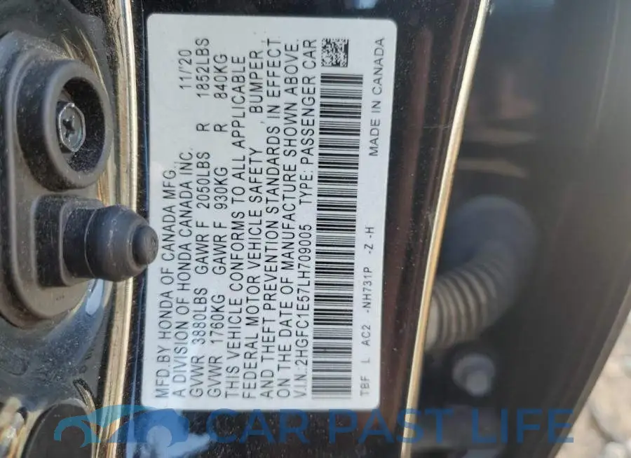 2HGFC1E57LH709005# 12