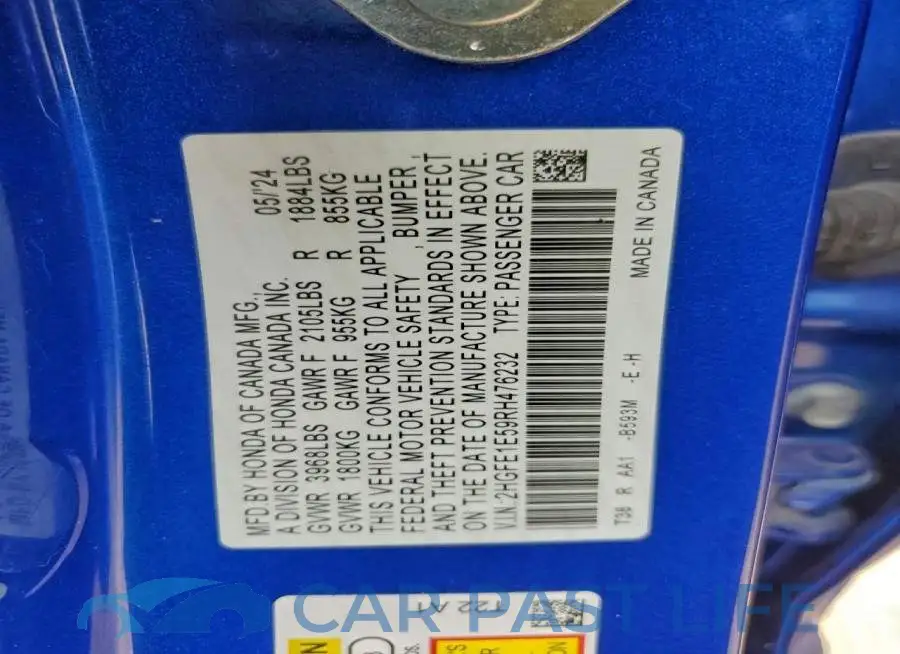 2HGFE1E59RH476232# 12