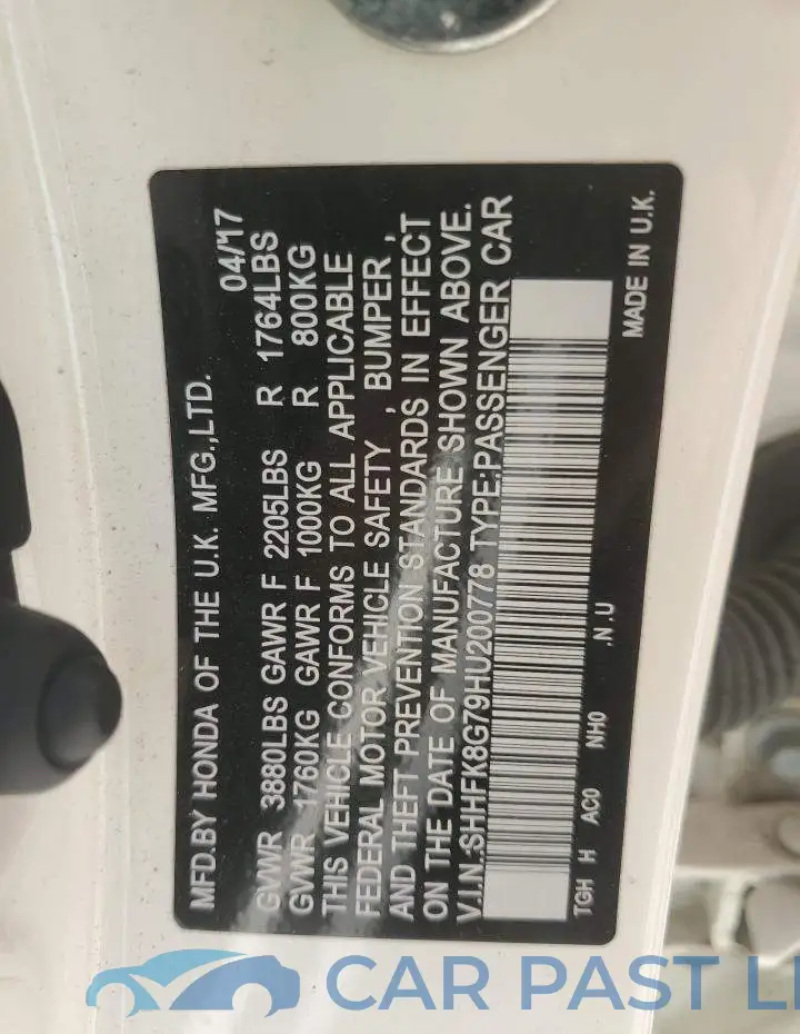 SHHFK8G79HU200778# 13