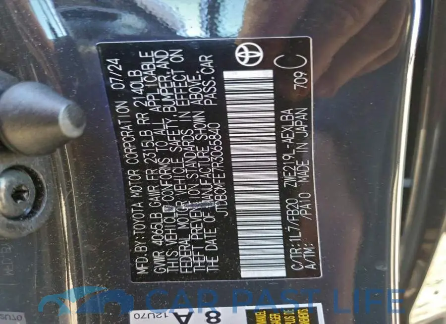 JTDBCMFE7R3065840# 12