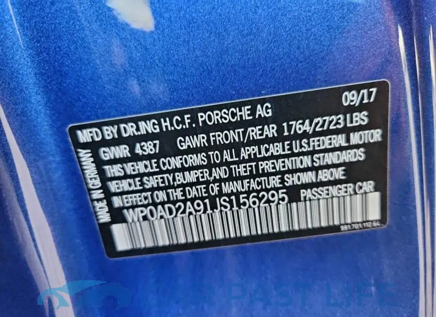 WP0AD2A91JS156295# 13