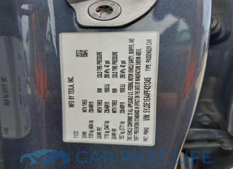 5YJ3E1EA4PF431345# 13