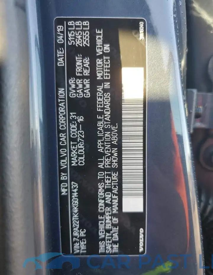 7JRA22TK4KG014437# 12