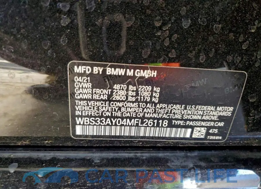 WBS33AY04MFL26118# 12