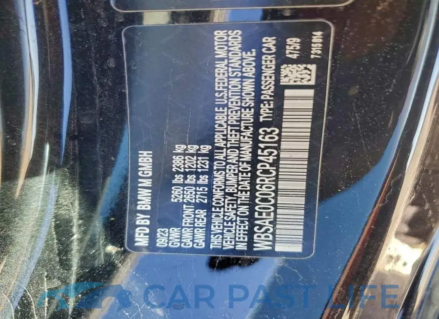 WBSAE0C06RCP45163# 12