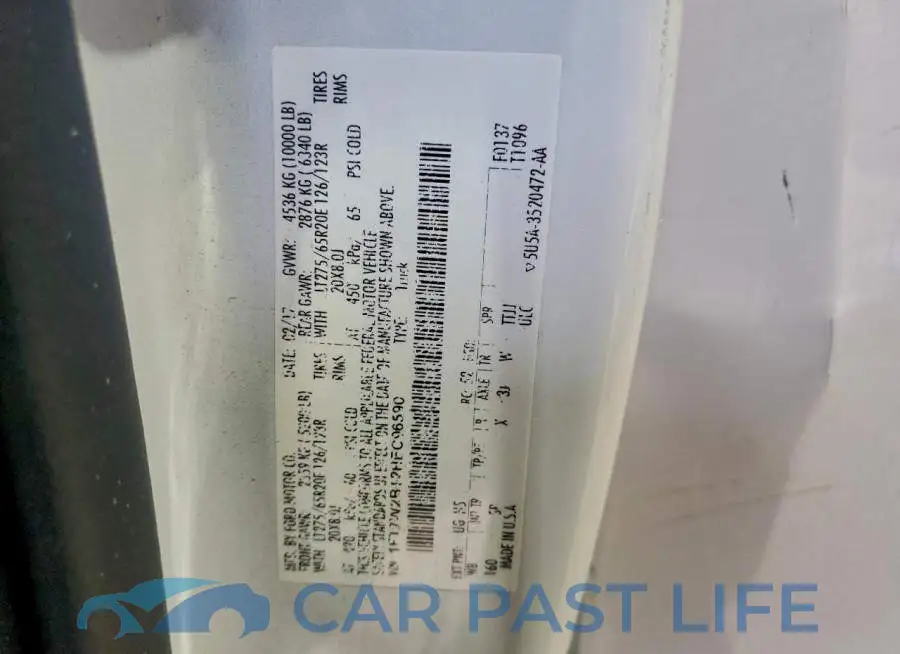 1FT7W2BT2HEC96590# 12