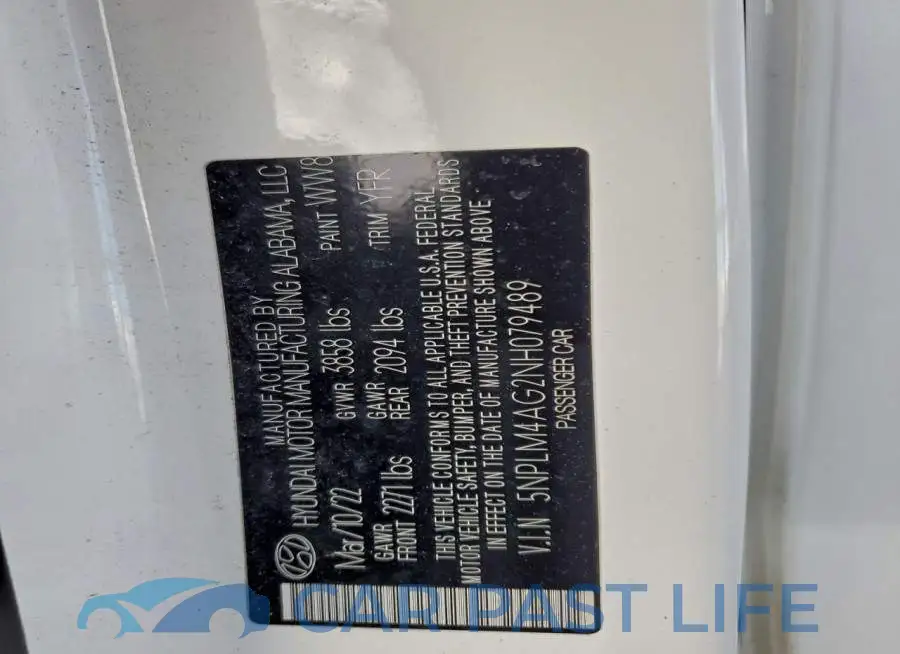 5NPLM4AG2NH079489# 13