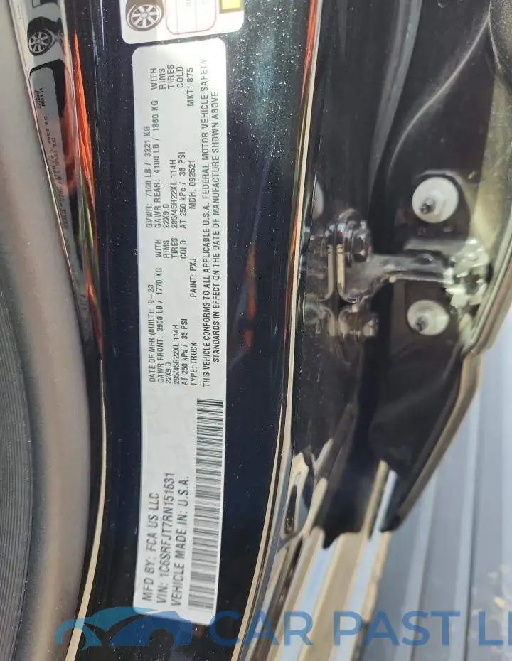 1C6SRFJT7RN151631# 12