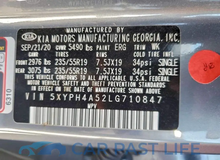 5XYPH4A52LG710847# 14
