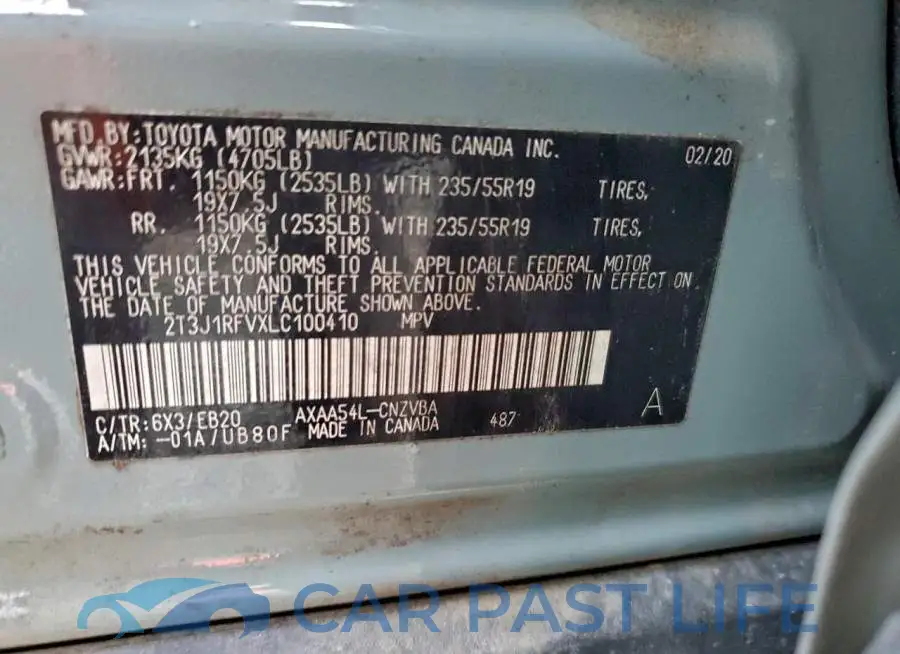 2T3J1RFVXLC100410# 14